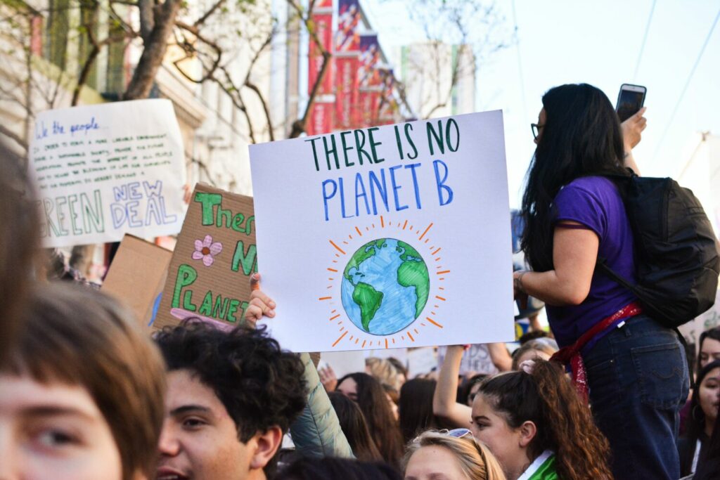 'There is no planet B' protest sign