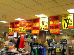 Discounted items at a shop