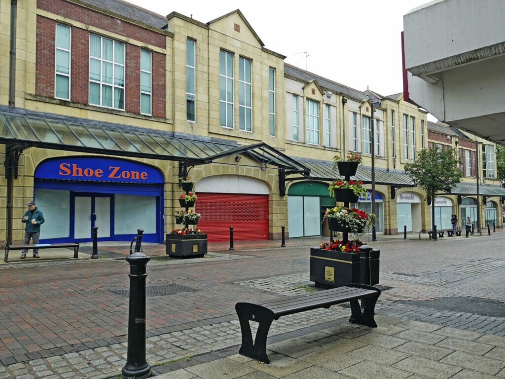 Closed down shops on the high street