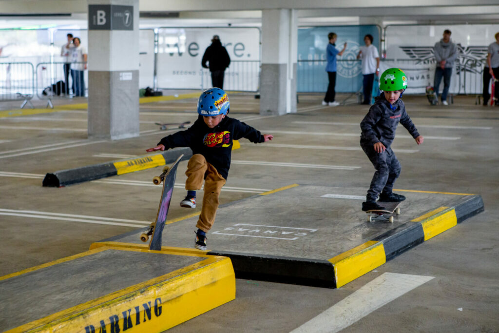 Skateboarders at Bristol's Cabot Circus