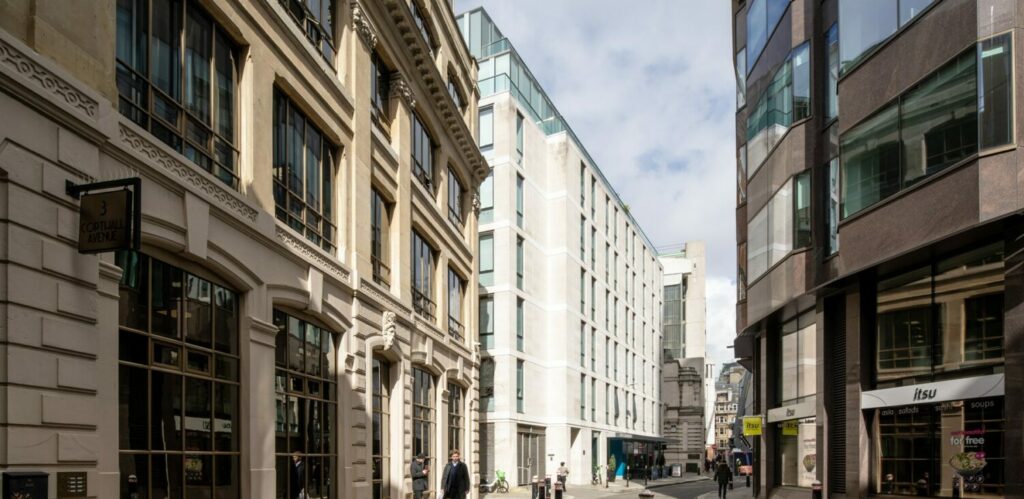 An exterior shot of Apex London Wall Hotel